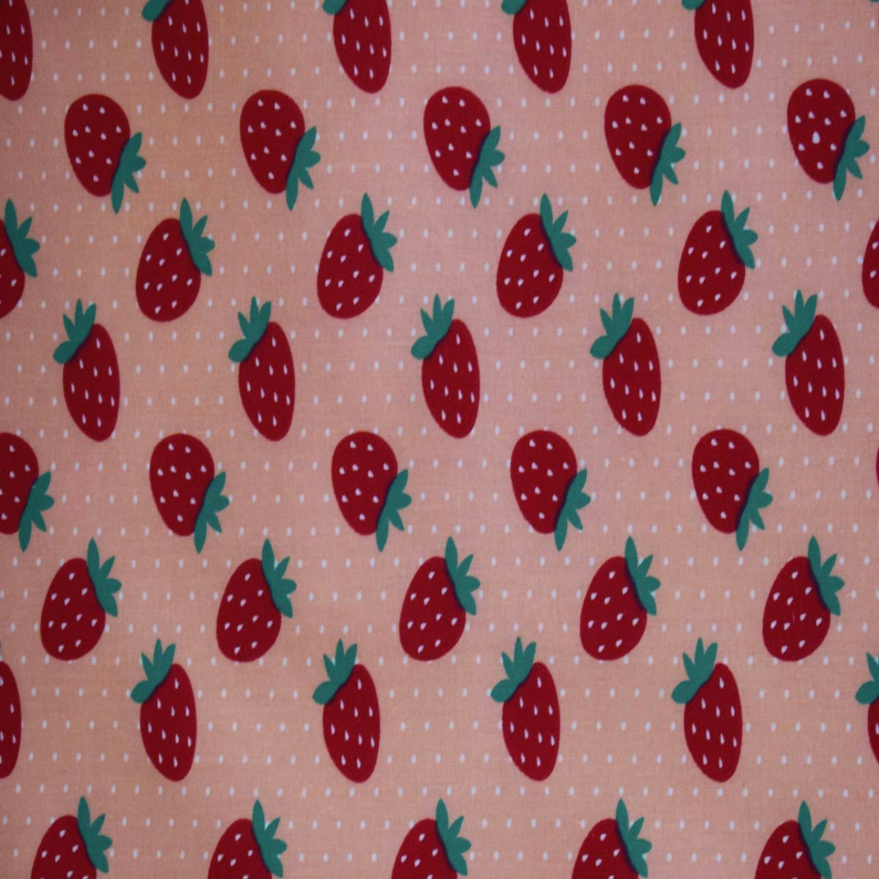 Pink Strawberries Scrunchie With PolkaDots