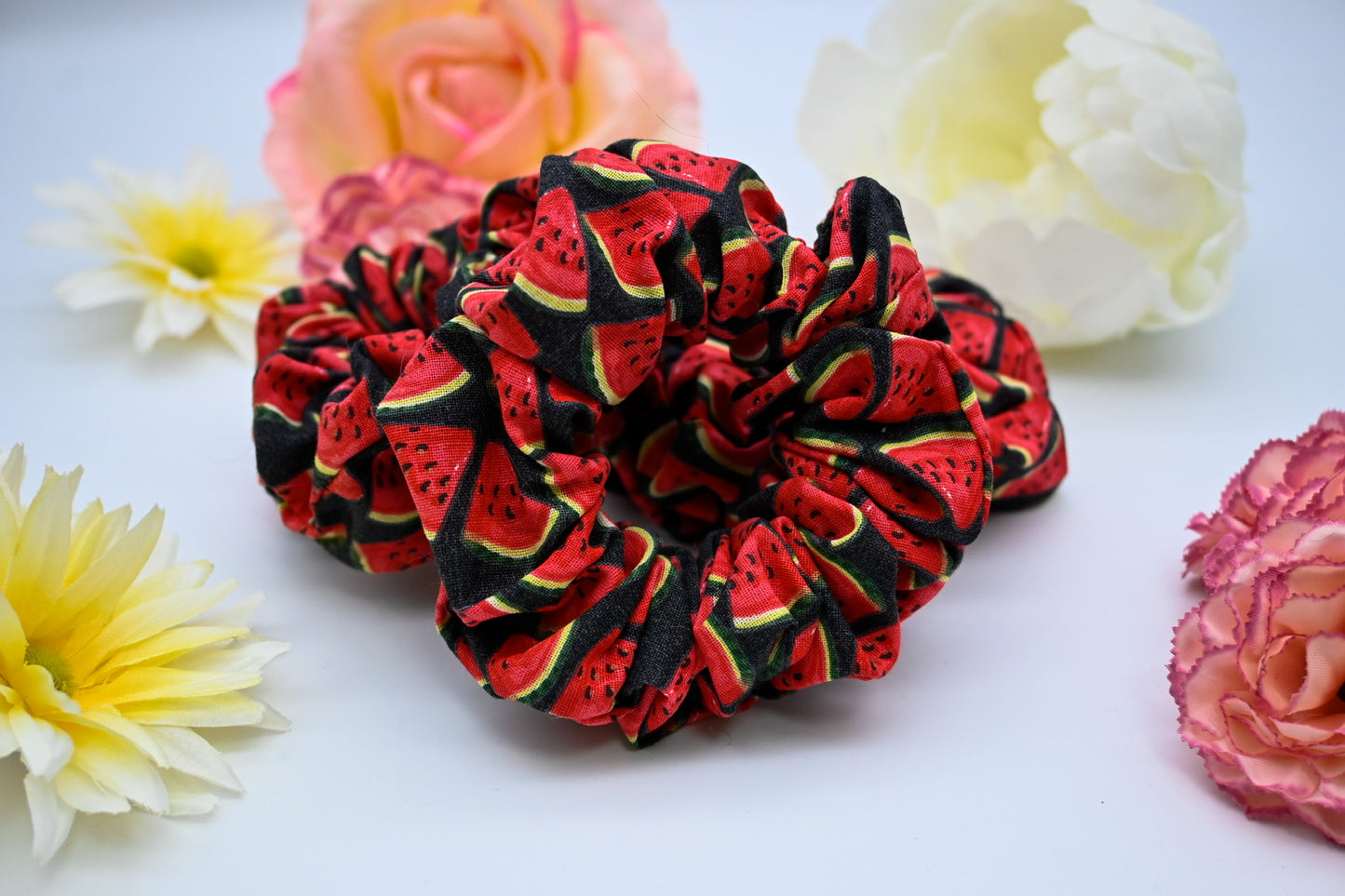Black and Red Watermelon Scrunchie