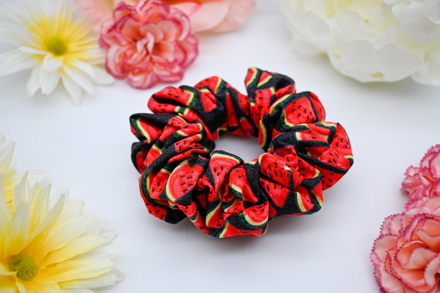 Black and Red Watermelon Scrunchie