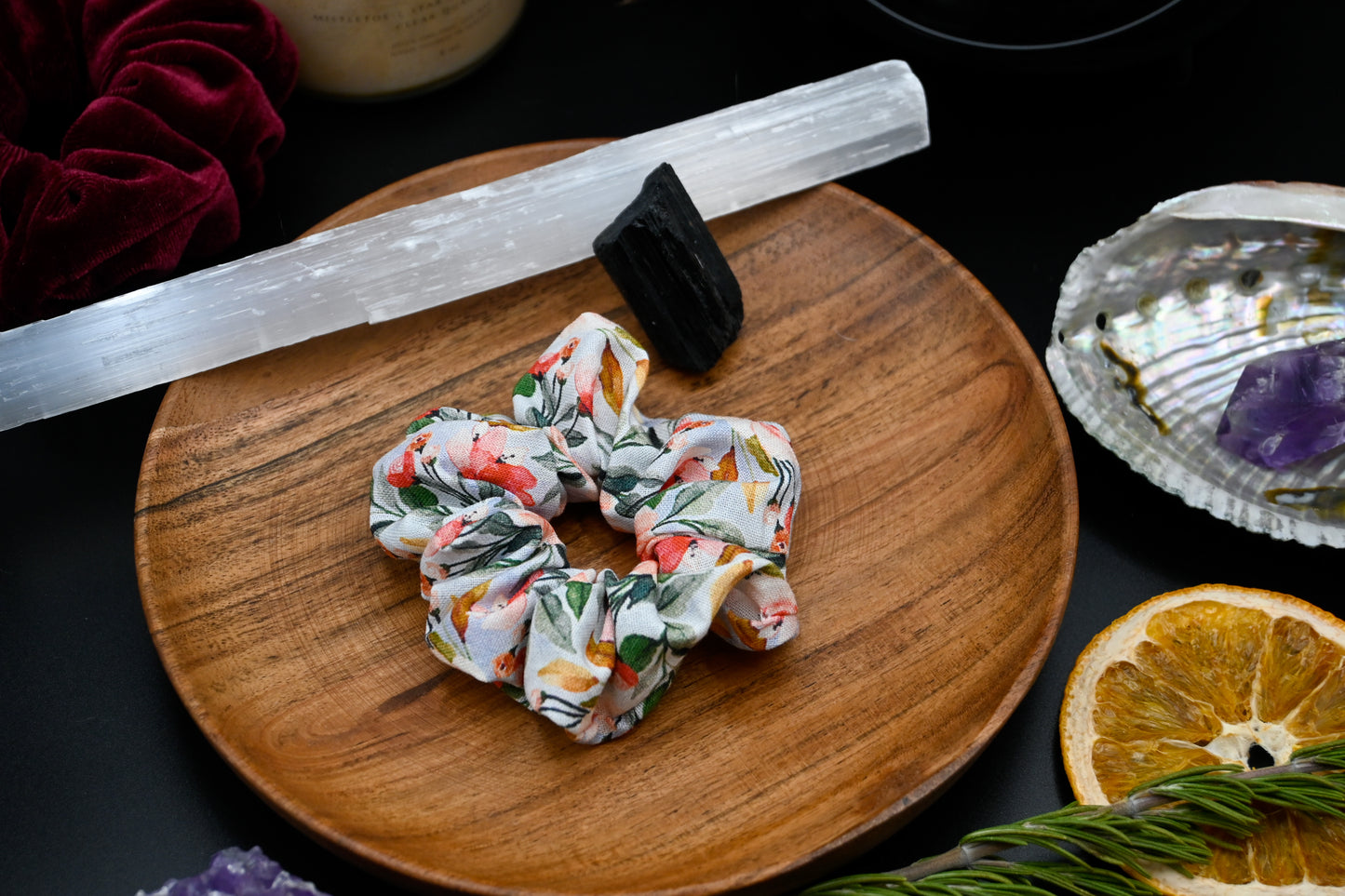 Pink Rose Garden Scrunchie