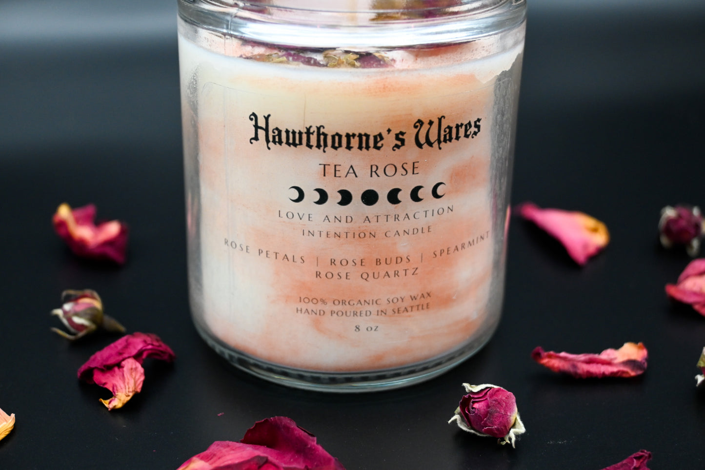 Love and Attraction Intention Candle: Tea Rose