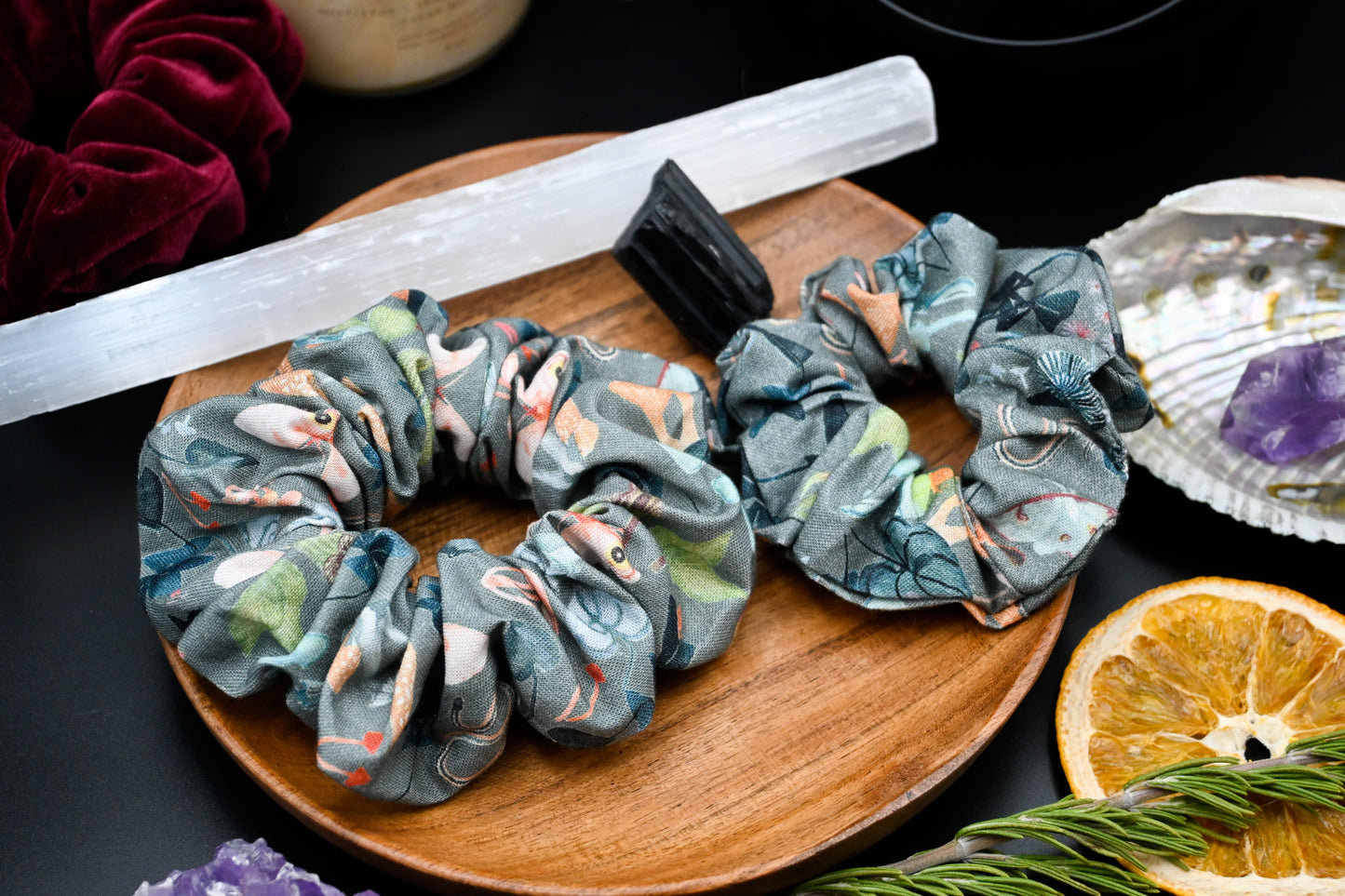 Mushroom Magic Forest Scrunchie