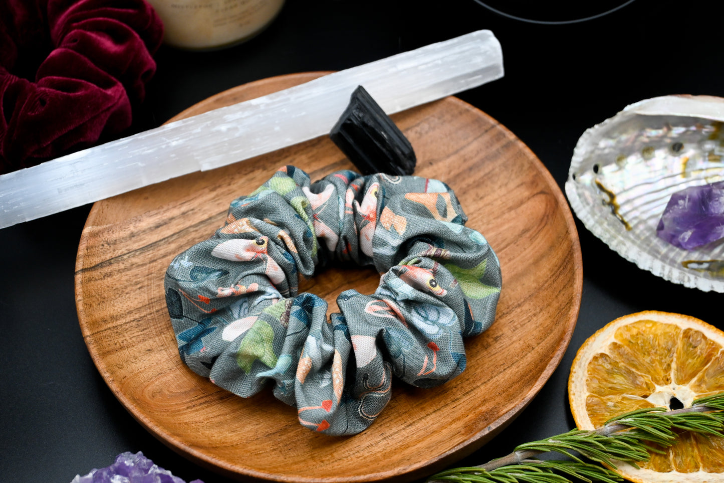 Mushroom Magic Forest Scrunchie